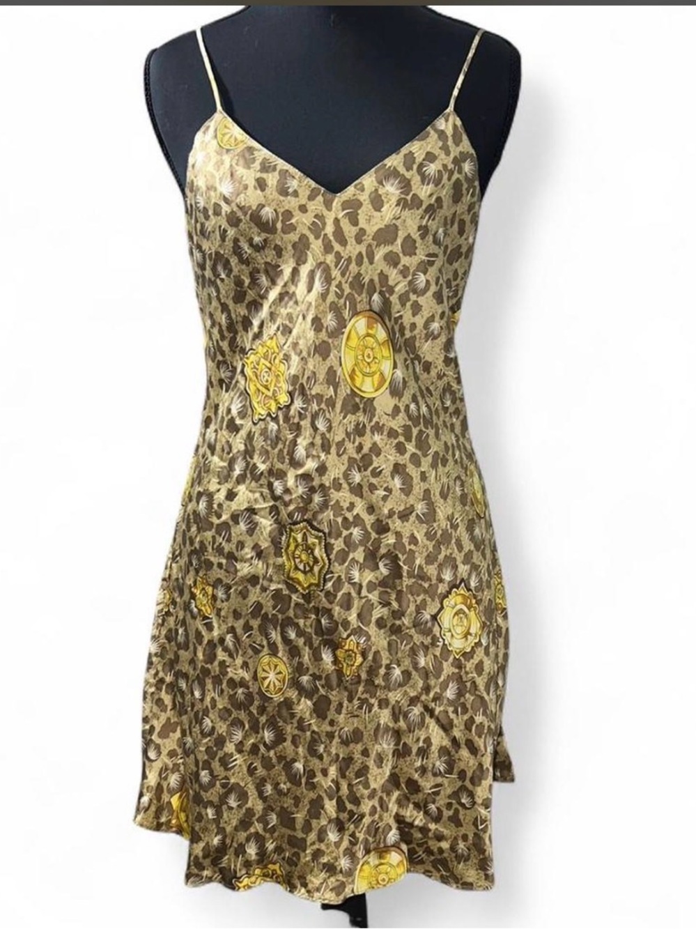 Vintage Victoria's Secret Gold Logo silk slip dress